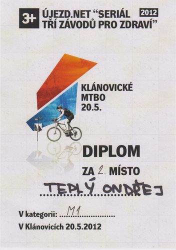 Diplom - MTBO Klánovice 2012