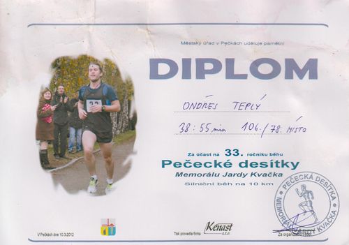 Diplom - Pečecká desítka 2012